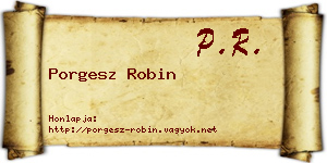 Porgesz Robin névjegykártya